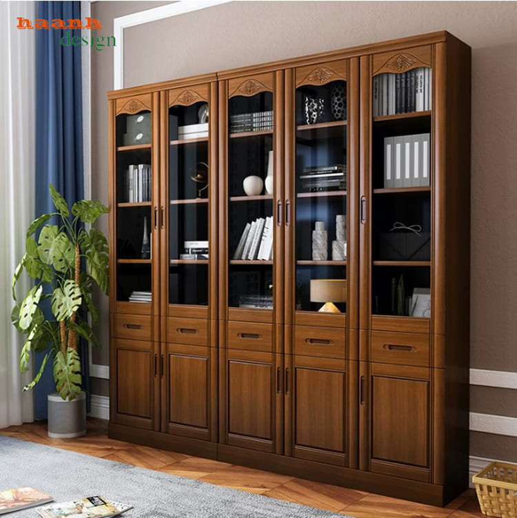 Tủ s&aacute;ch gỗ tự nhi&ecirc;n