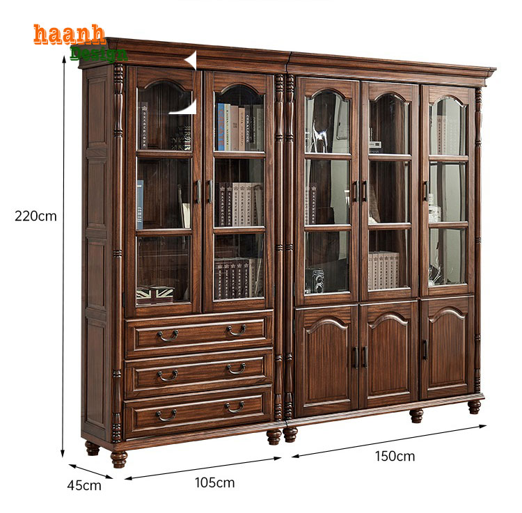 Tủ sách gỗ tự nhiên