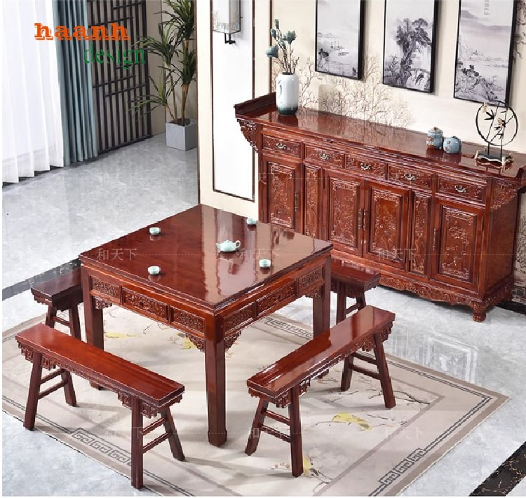 Tủ thờ gia đình chạm khắc long phụng phong thủy