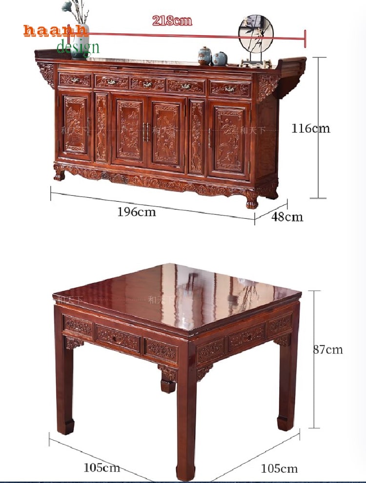 Bộ tủ thờ gia tiên đẹp hoàn thiện tại nhà khách