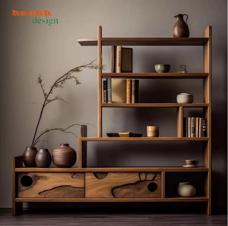 Mẫu kệ trang trí đẹp phòng khách hiện đại