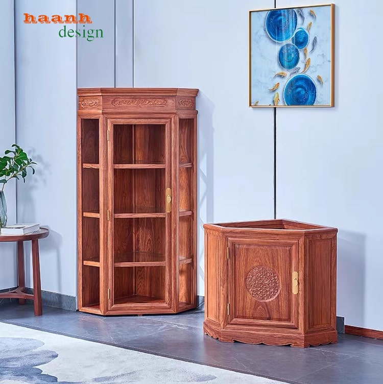 Tủ góc gỗ tự nhiên