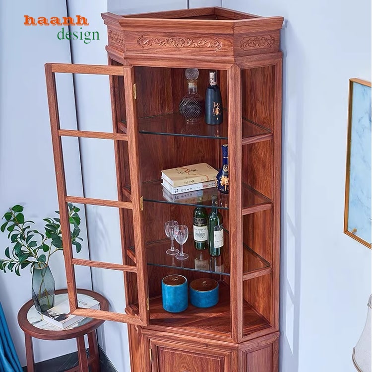 Tủ góc gỗ tự nhiên