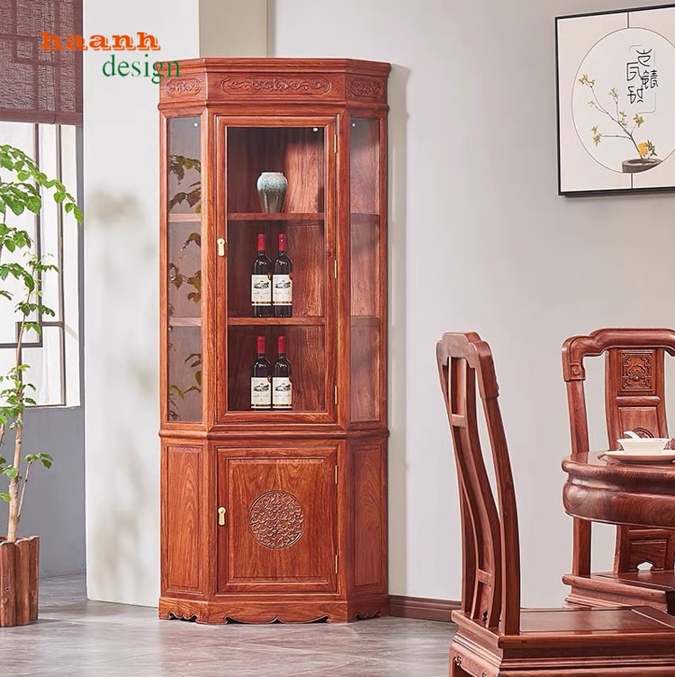 Tủ góc gỗ tự nhiên