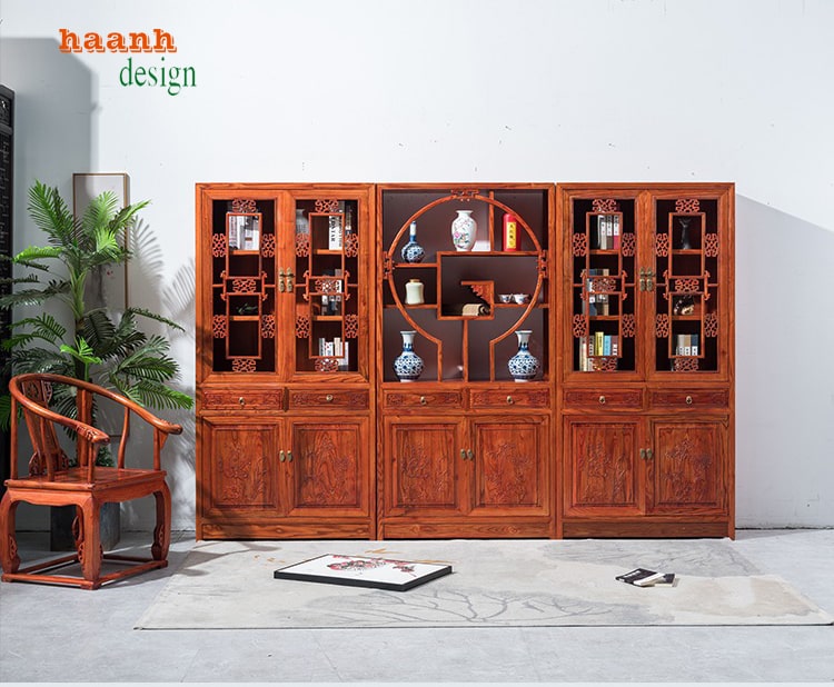 tủ trang trí phòng khách á đông