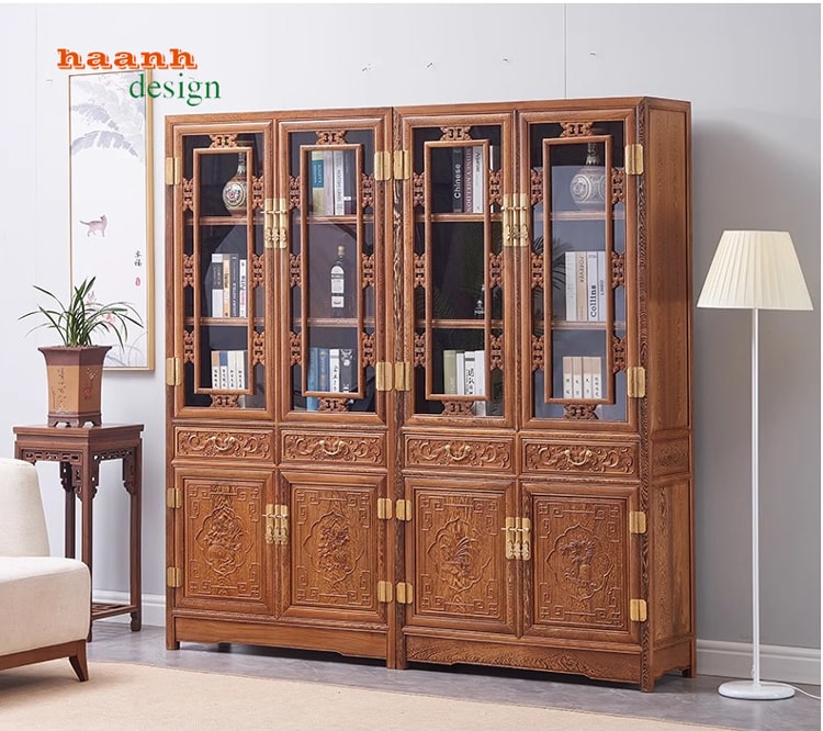 Tủ Trang Trí Phòng Khách Bằng Gỗ Tự Nhiên