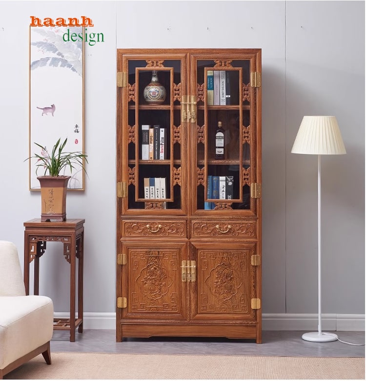 Tủ Trang Trí Phòng Khách Bằng Gỗ Tự Nhiên