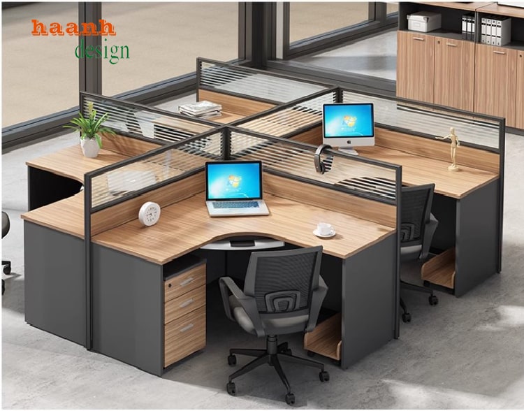 Không gian co-working sử dụng vách ngăn nhôm kính