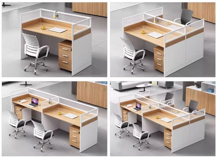 vách ngăn bàn văn phòng gỗ melamine chống ẩm