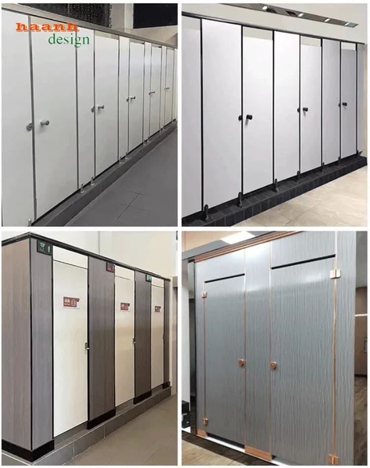 VGS 003 - ảnh thực tế 3 Các phương án vách ngăn nhà vệ sinh màu trắng và vân gỗ