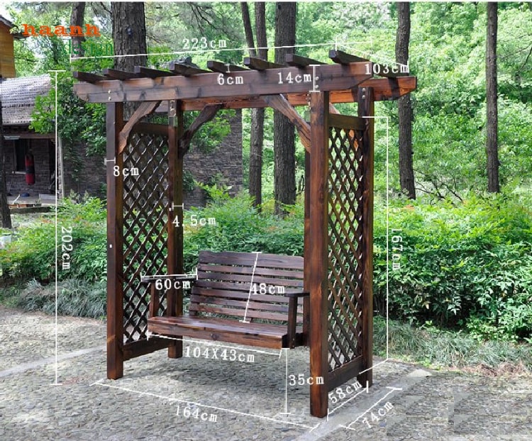 Mẫu xích đu gỗ ngoài trời đẹp tại ban công