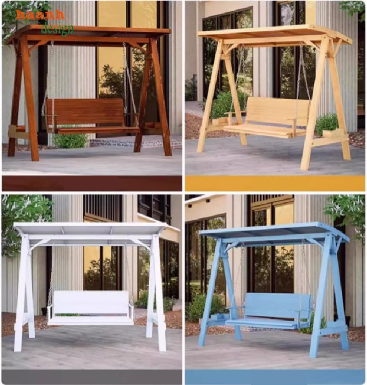 Mẫu xích đu đẹp bằng gỗ Teak trong khu resort