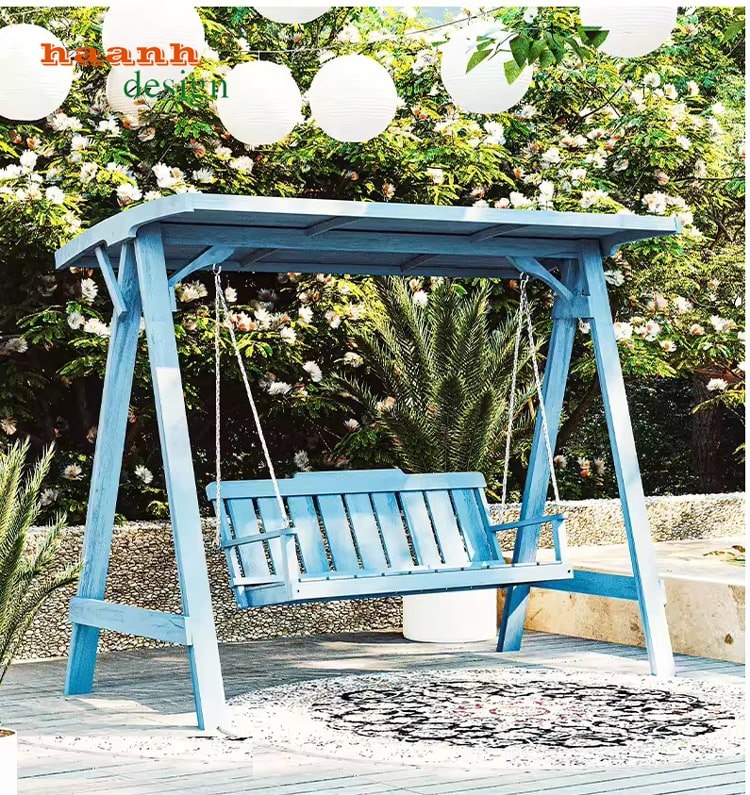 Xích đu sân vườn ngoài trời gỗ Teak