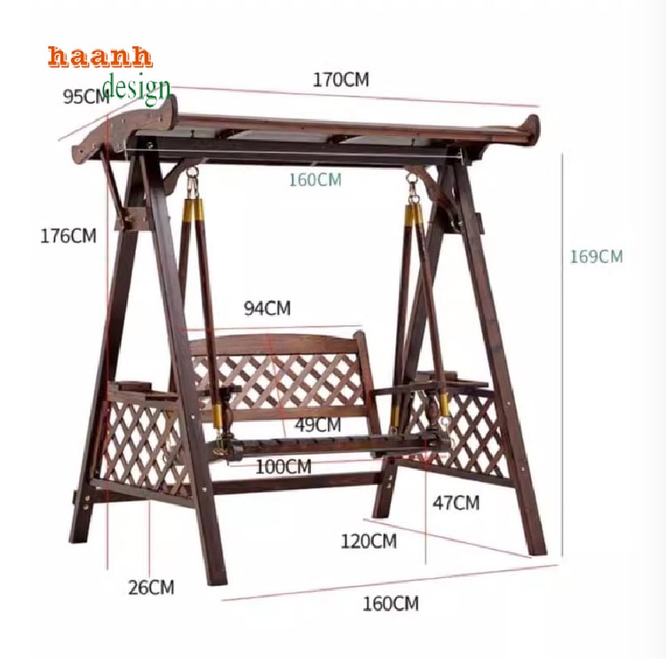 xích đu gỗ teak tự nhiên