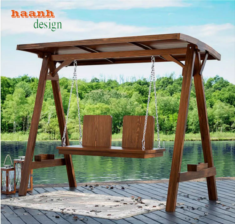 xích đu ngoài trời gỗ teak