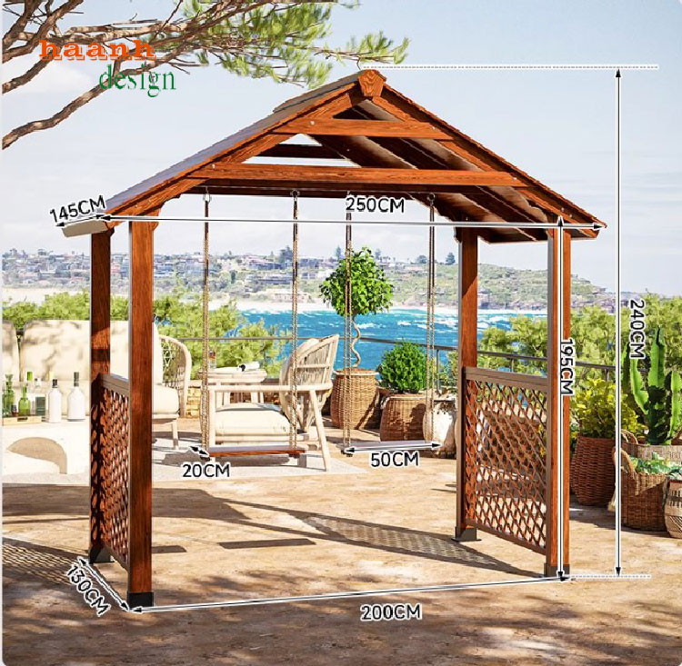 Xích đu gỗ ngoài trời