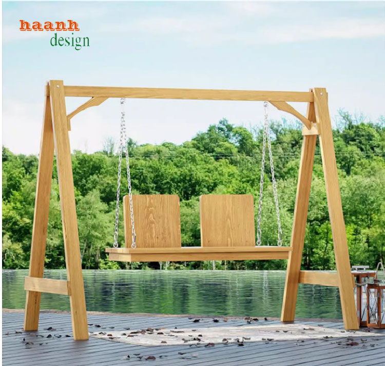 xích đu ngoài trời gỗ teak