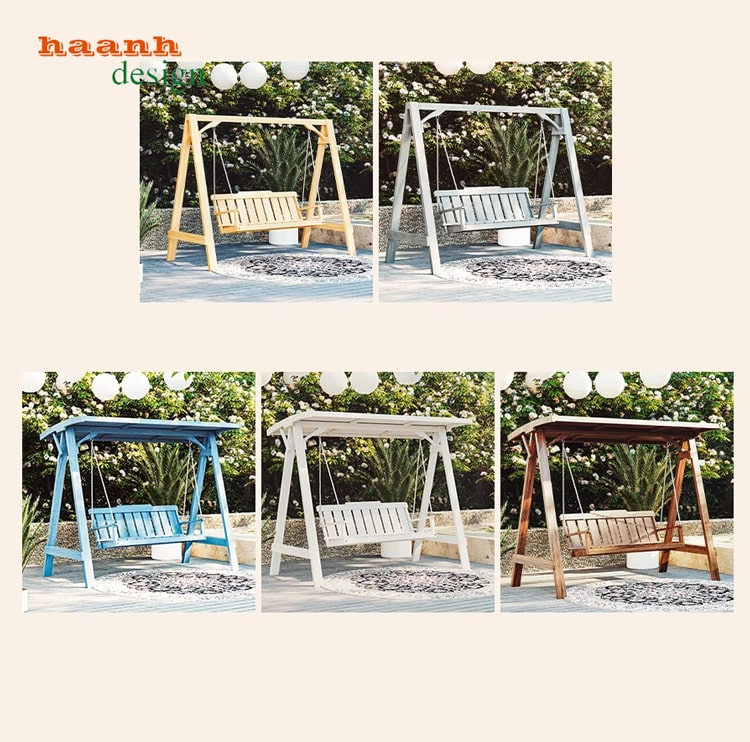 Xích đu sân vườn ngoài trời gỗ Teak