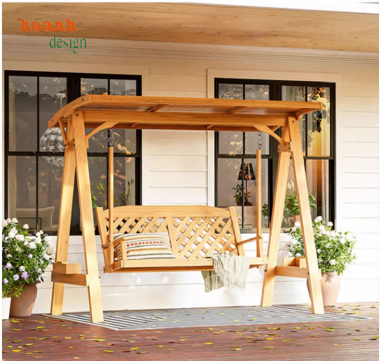 xích đu ngoài trời gỗ teak