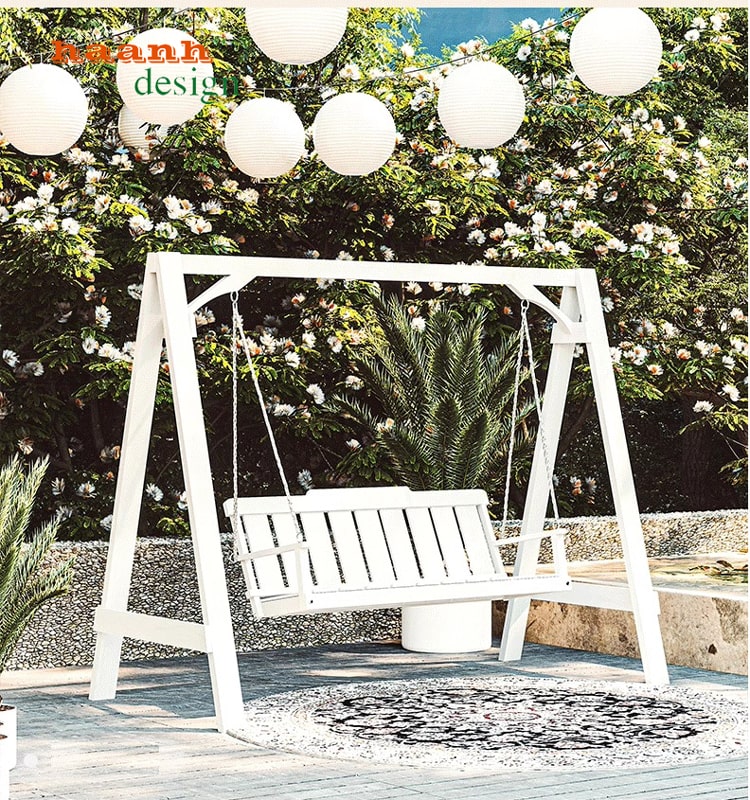 Xích đu sân vườn ngoài trời gỗ Teak