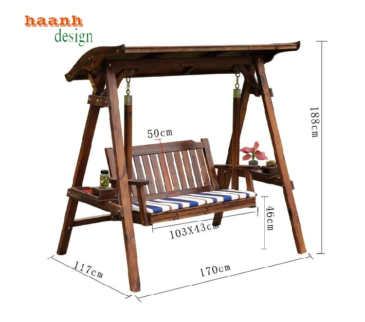 xích đu gỗ ngoài trời