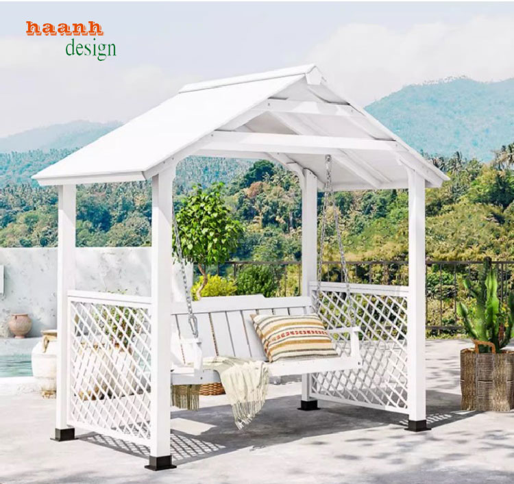 Xích đu gỗ ngoài trời