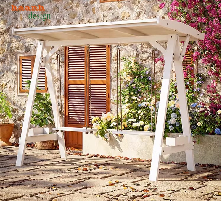 Xích đu gỗ sân vườn