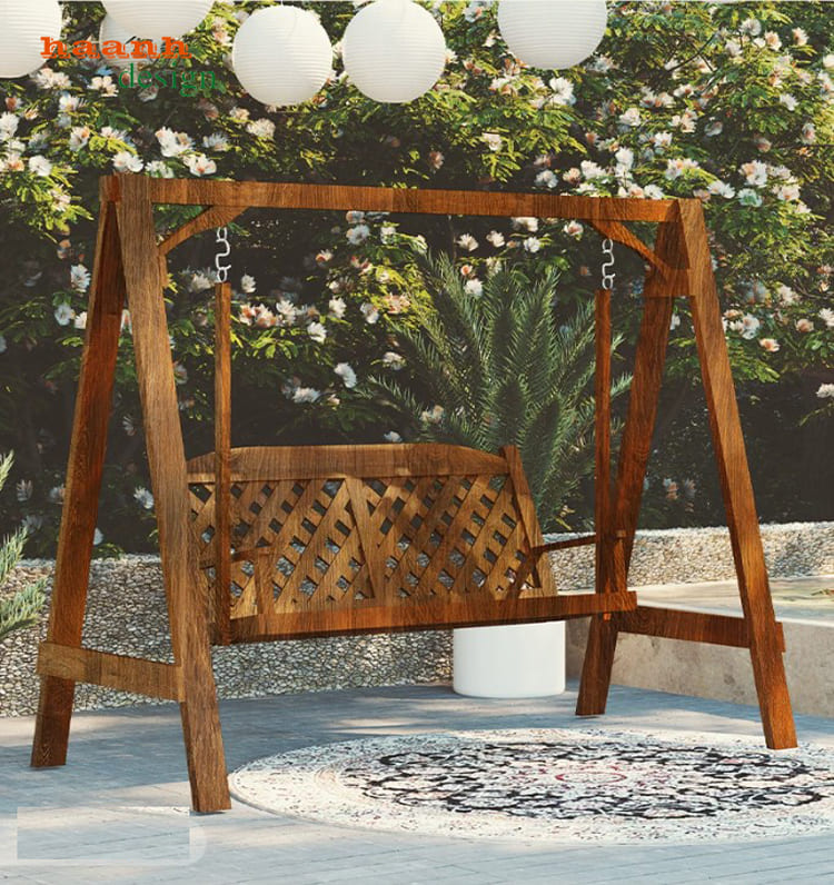 xích đu gỗ teak tự nhiên ngoài trời