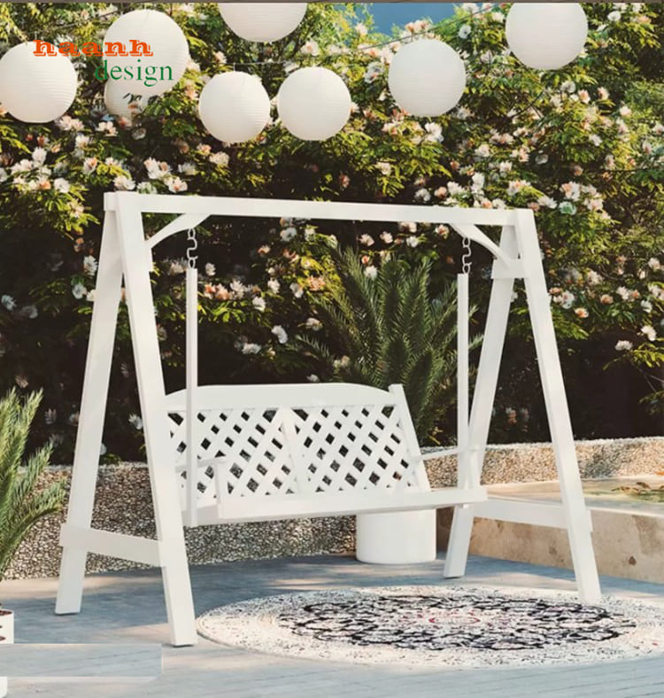 xích đu gỗ teak tự nhiên ngoài trời