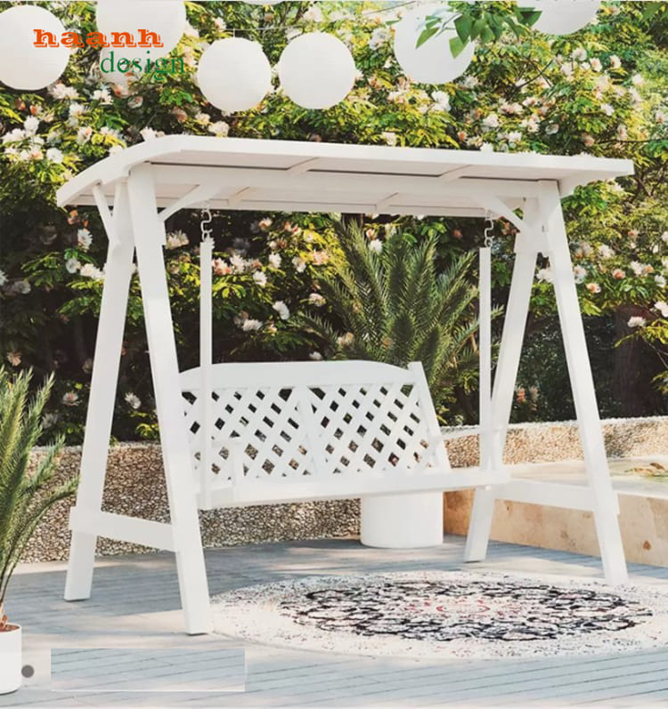 xích đu gỗ teak tự nhiên ngoài trời