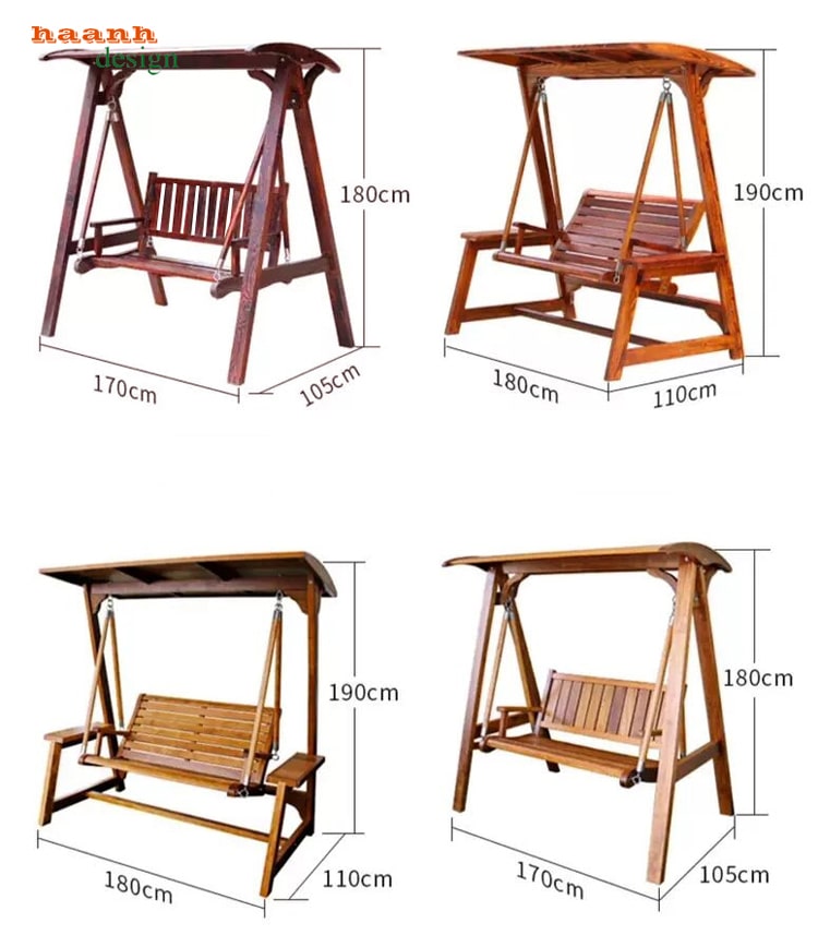 Xích đu sân vườn gỗ teak tự nhiên-3