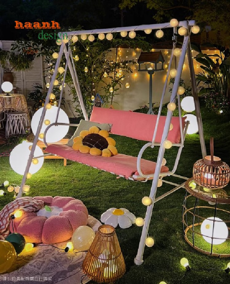 xích đu ngoài trời bằng sắt