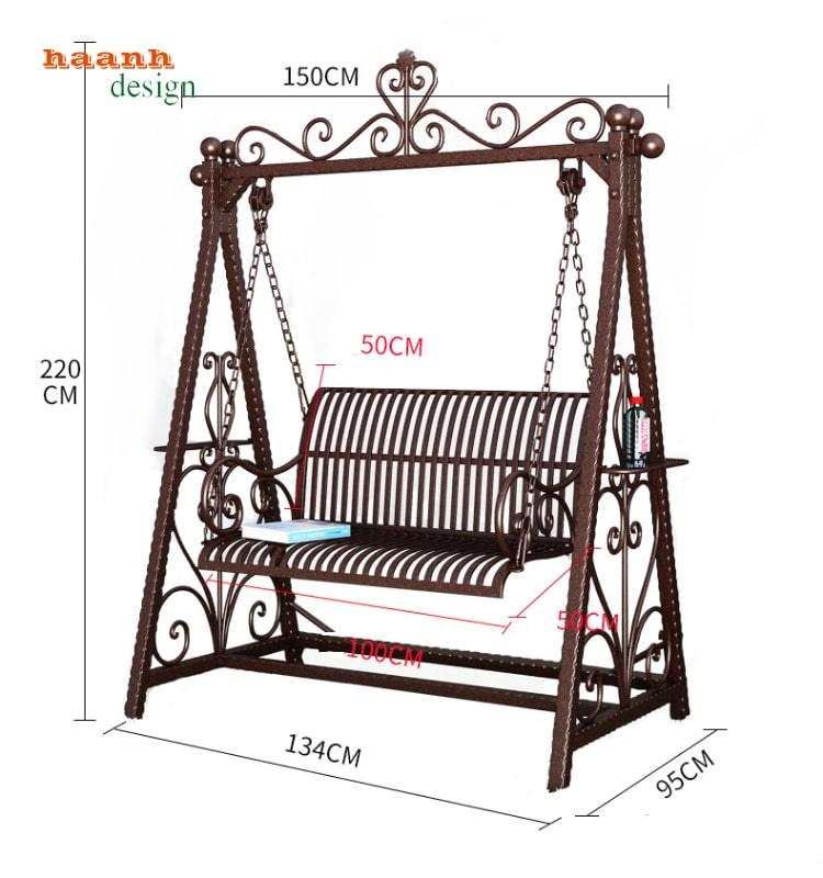 Xích đu sắt sơn tĩnh điện ngoài trời