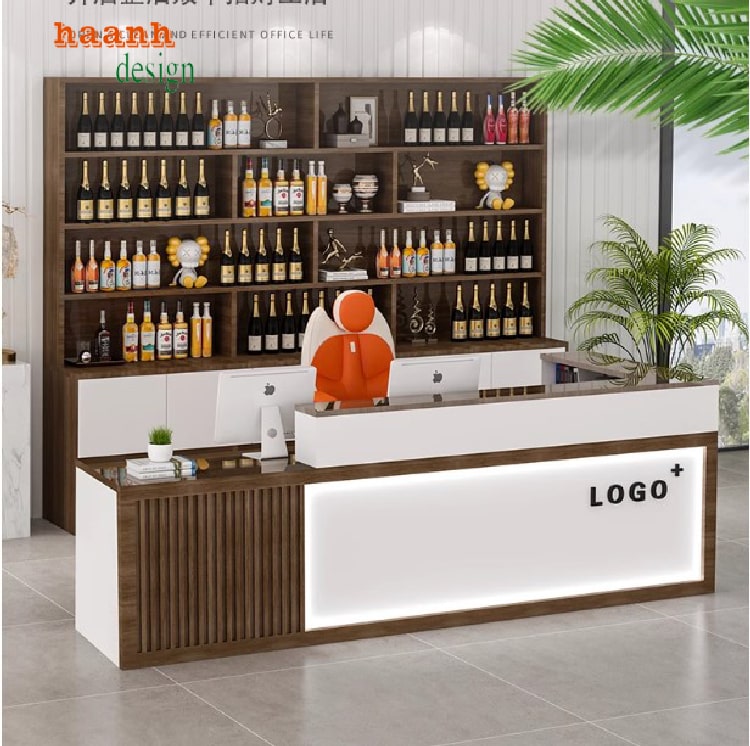 Thiết kế bàn thu ngân bán hàng gỗ MDF chống ẩm cao cấp