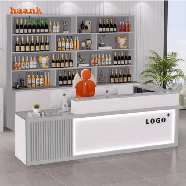 Tủ trưng bày tích hợp bàn thu ngân bán hàng