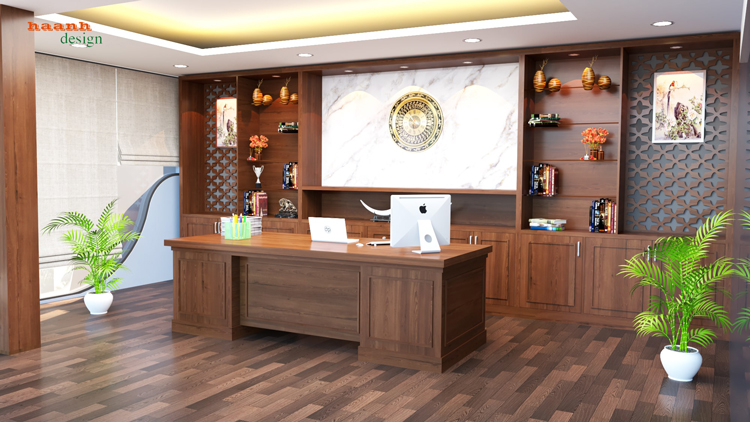 Thiết kế phòng lãnh đạo gỗ công nghiệp