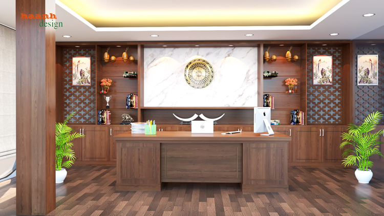 Thiết kế phòng lãnh đạo gỗ công nghiệp