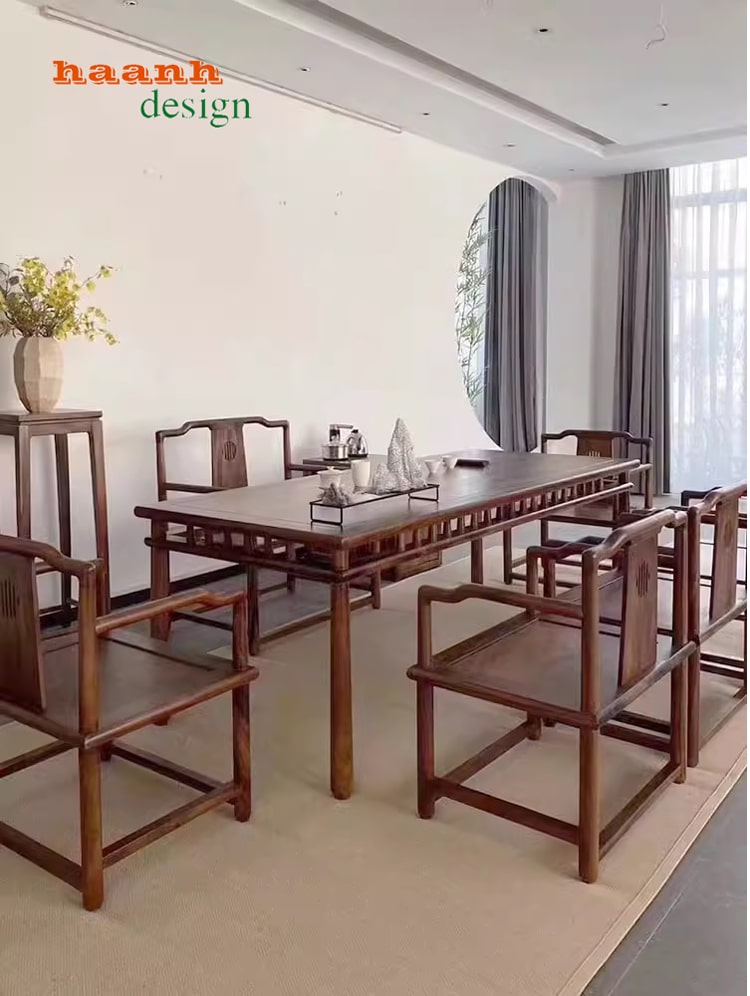 B&agrave;n ghế đời minh gỗ gụ tự nhi&ecirc;n 