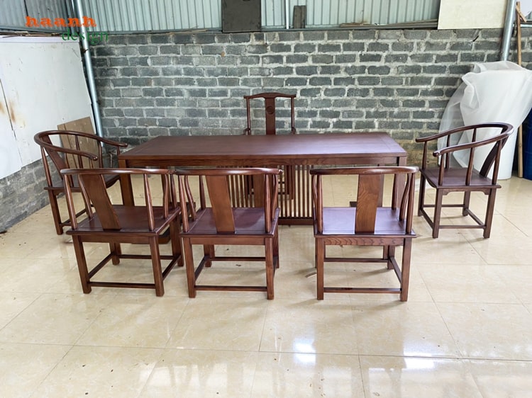Bàn ghế minh phòng trà gỗ sồi tự nhiên