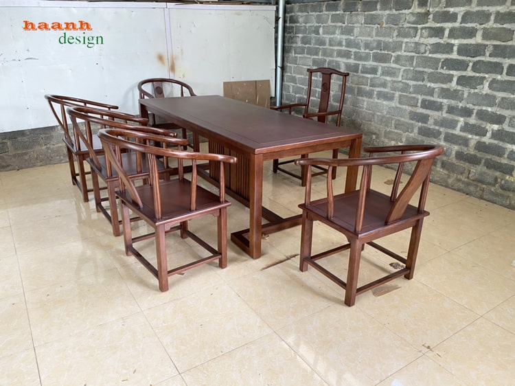 Bàn ghế minh phòng trà gỗ sồi tự nhiên