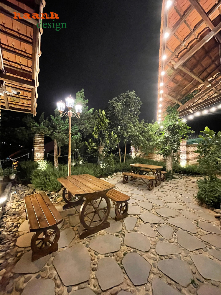 bàn ghế gỗ teak ngoài trời