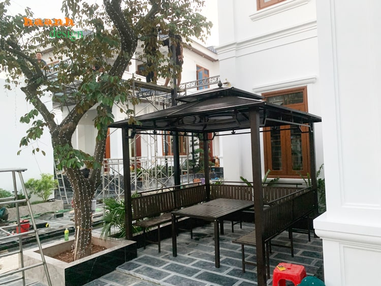 Nhà chòi kẽm sân vườn ngoài trời hoàn thành cho khách hàng