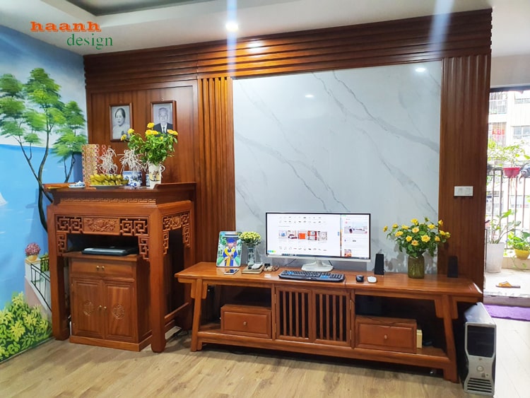 V&aacute;ch trang tr&iacute; kệ ti vi đời minh 